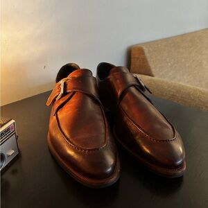 DI BIANCO HANDMADE IN ITALY Classic Brown Leather Slip-On Loafers size 10.5 D